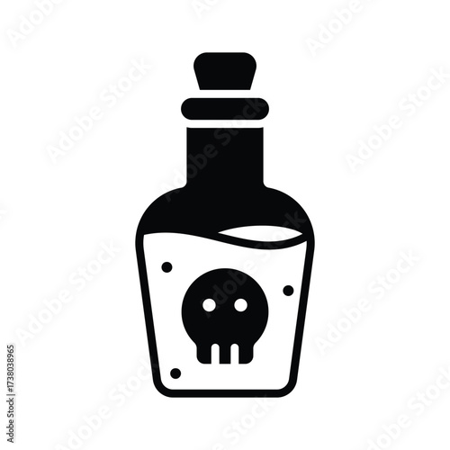 Magical flask with potion for witches and spooky Halloween themes
