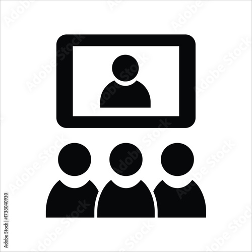 seminar icons. simple solid vector