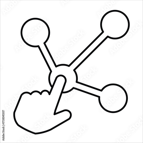 interacting icons. simple line vector