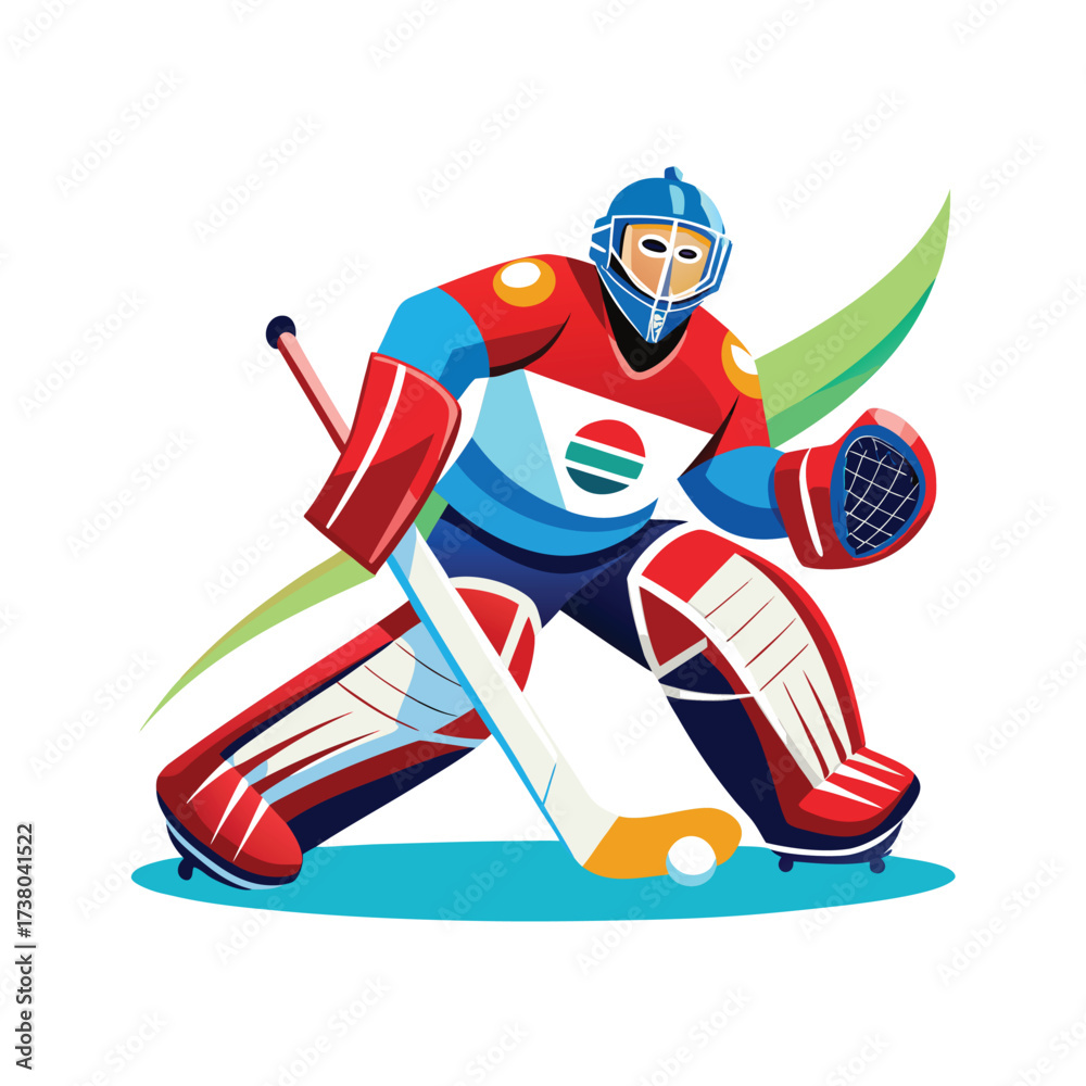 Obraz premium Ice hockey player silhouette vector illustration