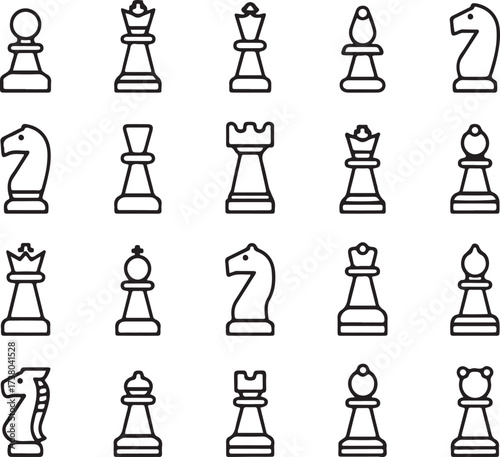 chess piece silhouette, strategy game vector, black chess clipart, king queen rook svg, board game design, minimal chess artwork, classic game illustration, chess strategy icon, player competition art