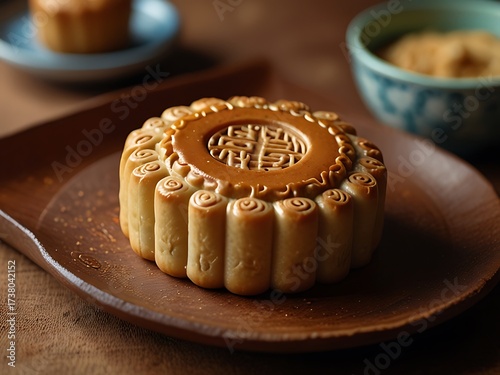 Delicious traditional Mid autumn dessert arrangement moon cake