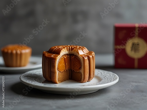 Delicious traditional Mid autumn dessert arrangement moon cake