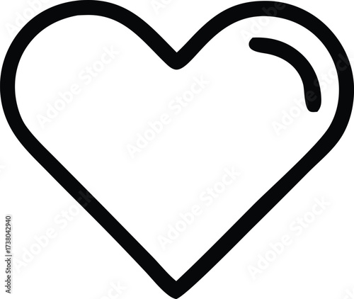 Simple outline heart shape graphic icon for love romance valentine's day friendship symbol