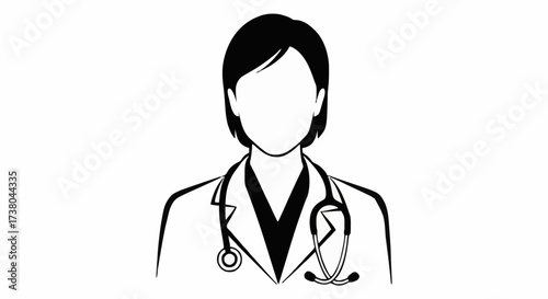 Silhouette of a female doctor with stethoscope