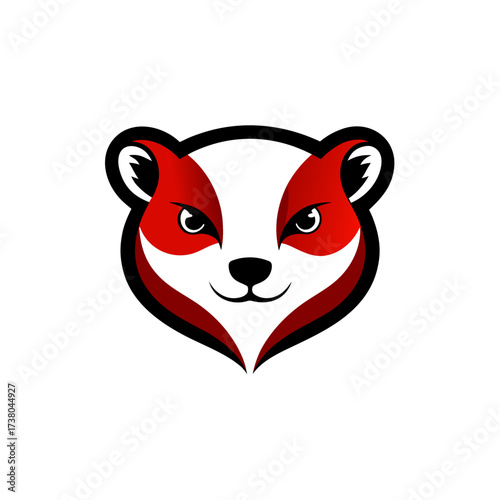 Intense red fox eyes on a black background abstract design