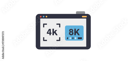 4K and 8K resolution display showcasing video technology perfect for illustrating high definition video content streaming platforms and enhanced visual experiences.