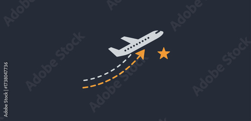 Airplane flying towards success on a journey to achieve goals and reach a bright future ideal for symbolizing progress and travel concepts.