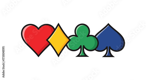 four card suits heart diamond club and spade used in poker and blackjack games evoking concepts of chance and casinos for gambling website header