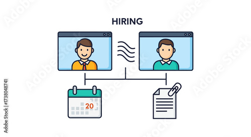 hiring process online candidate video interview schedule on the 20th with application document attachment online recruitment HR management digital talent