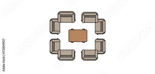 lounge area setup promoting collaboration and teamwork featuring comfortable seating around a central table ideal for office space design inspiration