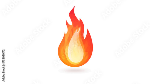 Dynamic Flame Icon Illustration, Fire Symbol Vector, Digital Design, Glossy Style, Modern Aesthetics