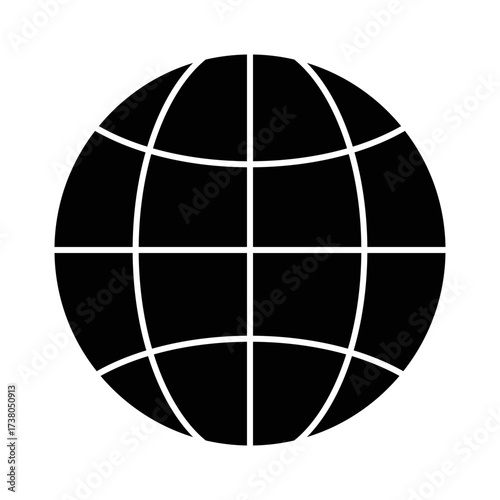 Minimal Vector Globe Icon for Global, Travel, and Web Design Projects