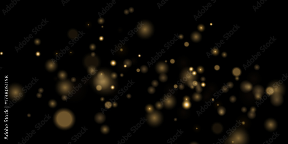Fototapeta premium Christmas background. Powder PNG. Magic shining gold dust. Fine, shiny dust bokeh particles fall off slightly. Fantastic shimmer effect. 