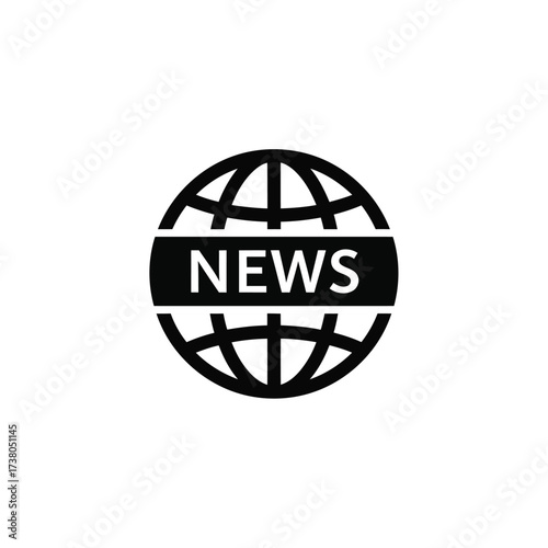 Vector art of global news icon representing international news and information dissemination worldwide through media outlets