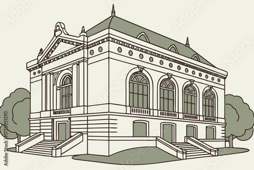 New Haven Free Public Library in Connecticut, Beaux-Arts exterior with arched windows and decorative facade