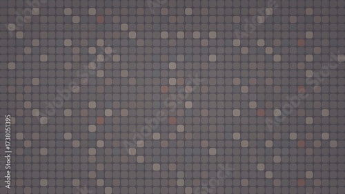 Subtle grid pattern with randomly placed circles and squares, creating a visually intriguing and textured background with a muted color palette