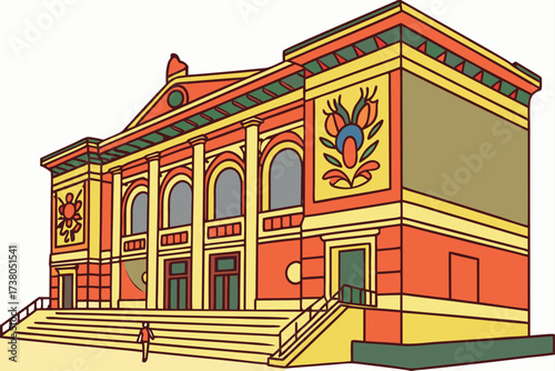 National Museum of Mexican Art in Chicago, Illinois, vibrant cultural façade with murals celebrating heritage
