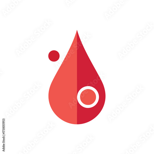 Vector art of blood drop icon, a simple and recognizable symbol often associated with health, medicine, and donation campaigns