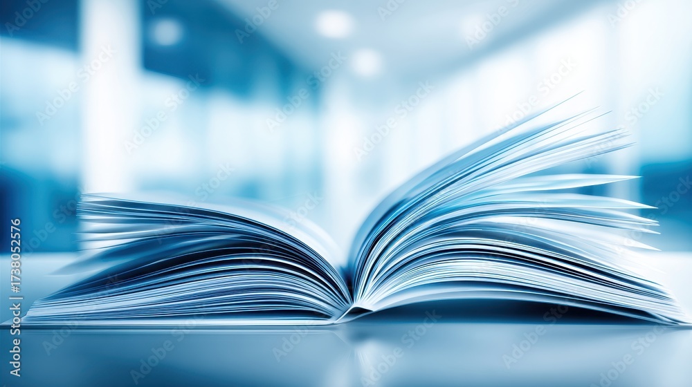 Fototapeta premium Opened Financial Ledger Book Showing Crisp Details in an Office