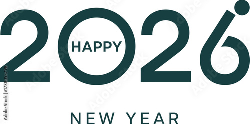 Celebrate the upcoming year with a modern and stylish 'Happy New Year 2026' graphic.