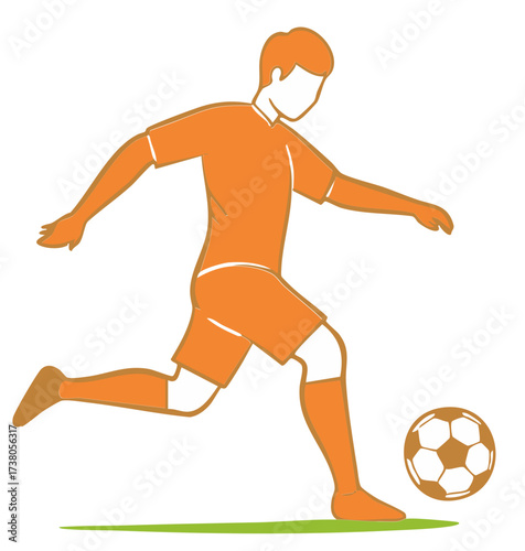 Soccer Player Controlling Ball