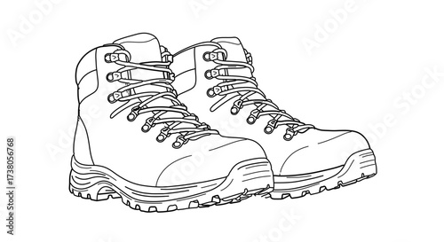 Illustration of a pair of hiking boots, ready for an outdoor adventure