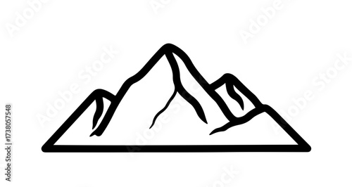 Simple mountain range illustration, perfect for outdoor and adventure themes