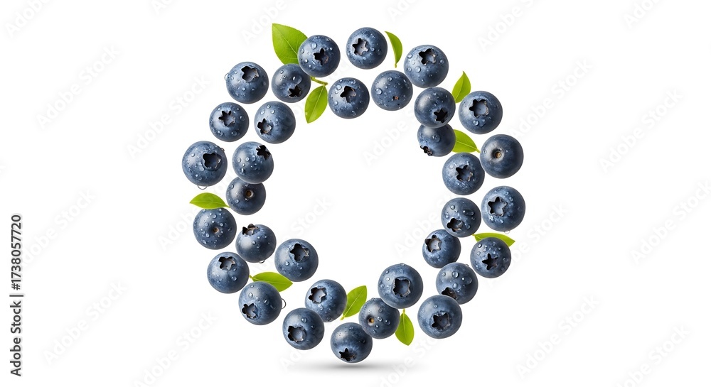 Fototapeta premium Blueberry Wreath - A Fresh and Vibrant Berry Circle.