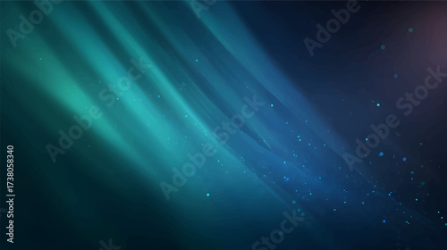 Abstract dark blue background with smooth curves and glowing dots.