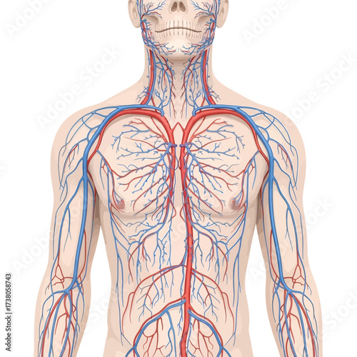 Lymphatic Drainage Intersecting with Venous System: Complex Schematic