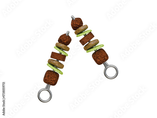 bbq skewer icon 3d illustration render