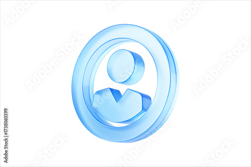 3D Blue User Icon Symbol,
Glossy Circular Avatar Design