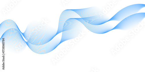 Abstract Teal Wave Lines Digital Art Background. modern abstract background Vector illustration. A blue lines on a white background. modern wavy stripes on white background isolated.