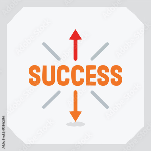 SUCCESS Typography with Up and Down Arrows - AI Generated