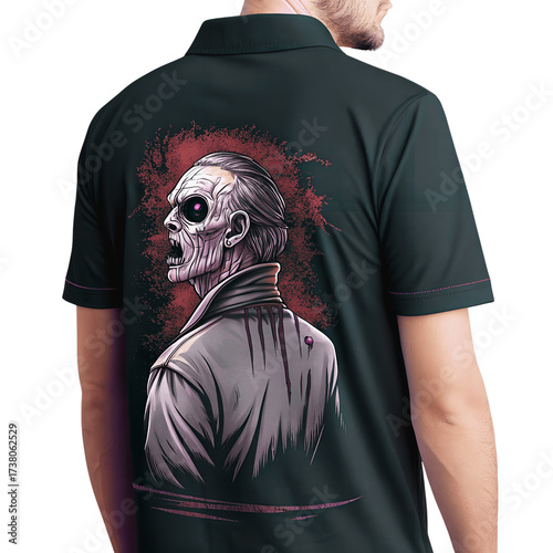Undead Portrait T-Shirt Graphic with Red Splatter