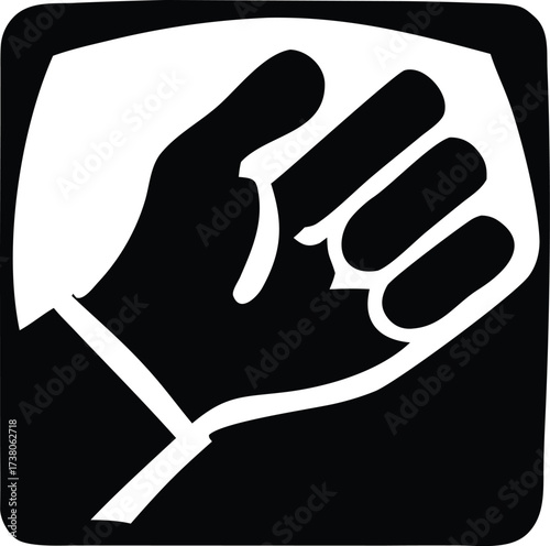 Symbolic fist raised high in gesture of power solidarity and protest a strong visual representation of defiance and unity captured in stark black and white contrast