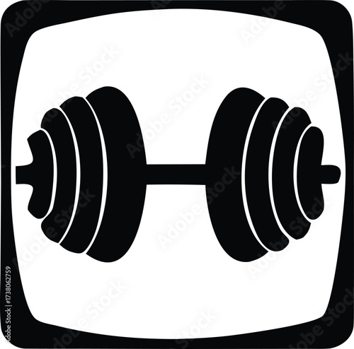 Classic dumbbell icon for fitness and strength training gyms sports and workout activities design elements
