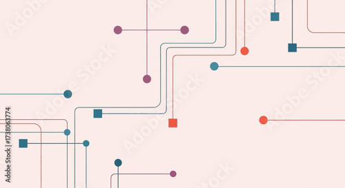 Abstract network of interconnected lines and nodes representing data flow and communication.