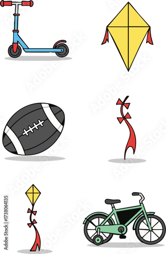 Childrens Outdoor Play Equipment Illustrations.