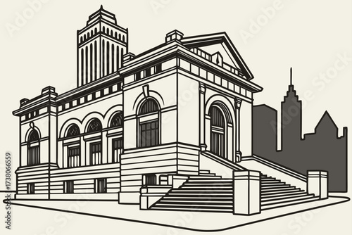 Pittsburgh Carnegie Library Main Branch in Pittsburgh, Pennsylvania, Beaux-Arts structure with broad stone steps