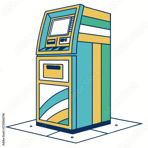 Colorful abstract atm machine illustration cash machine