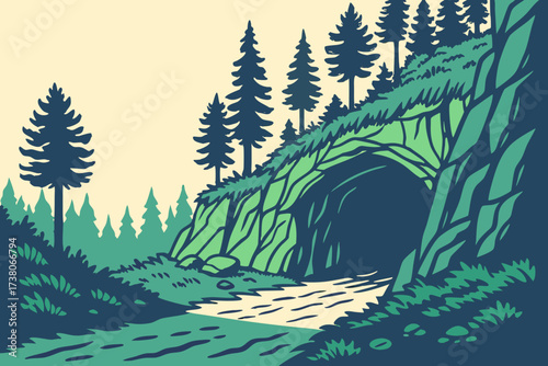 Oregon Lava Tubes in Bend, volcanic passages stretching beneath pine forests