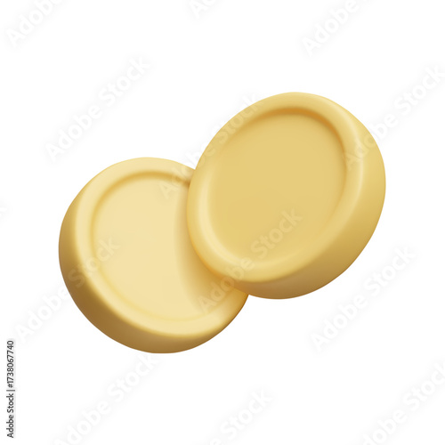 Floating money coins isolated on white background. 3D gold coins cash, yellow metal currency, bank treasury, casino jackpot, individual savings. Financial symbol sign. Coins 3D render.