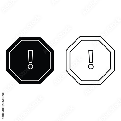 Hazard Warning Icon Set ? Risk Alert, Exclamation, Error and Notification Symbols Vector..eps
