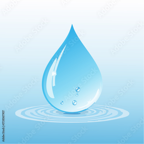water drops on blue background