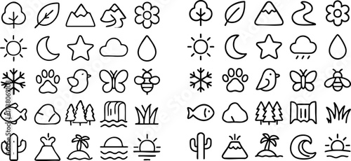 Simple Nature and Weather Icons Collection.