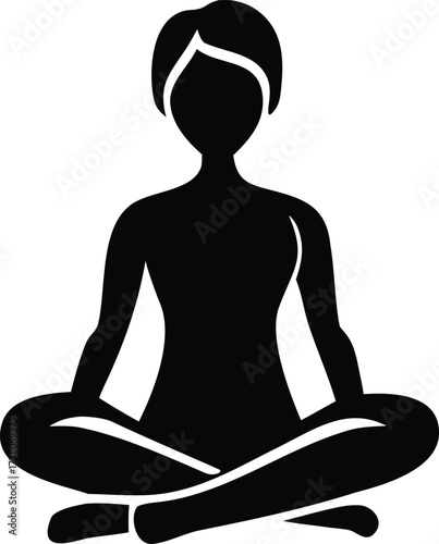 Serene silhouette of a woman meditating in lotus pose for inner peace and mindfulness practice
