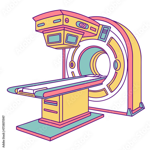 Colorful vector illustration of a medical scanner x ray machine