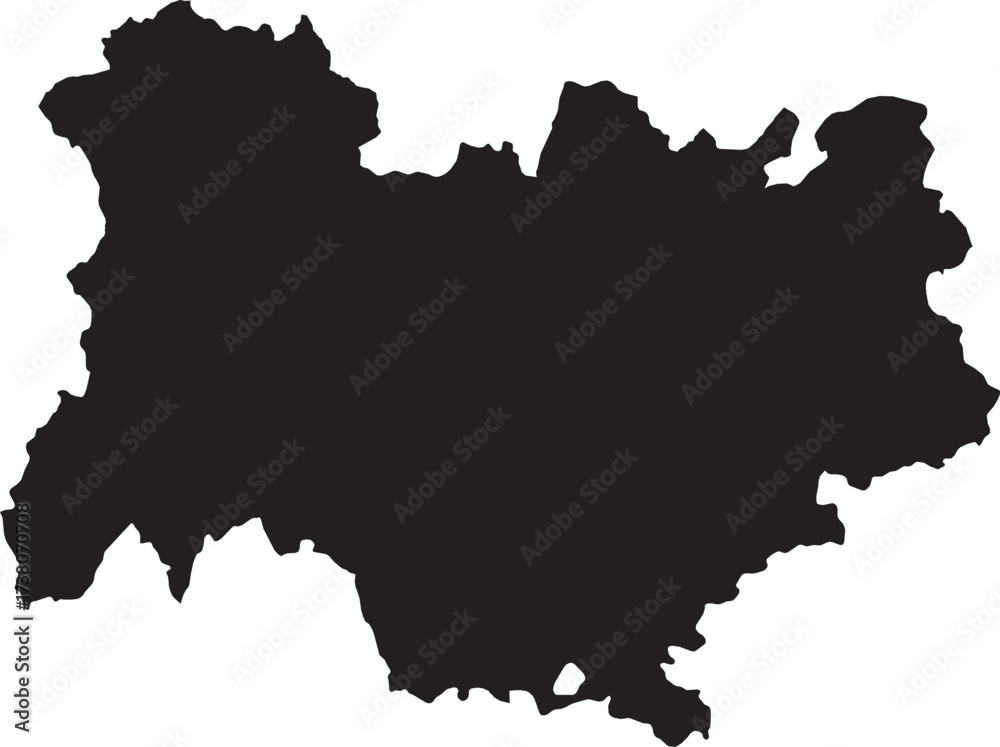 Obraz premium Auvergne Rhone-Alpes Region Map of France Isolated Silhouette